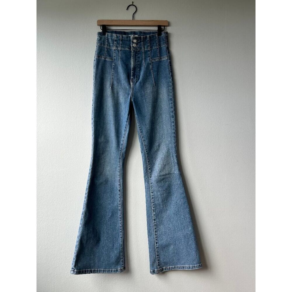 We The Free by Free People Jayde Flare Jeans Size 30 High Rise Bell Bottom - Picture 2 of 14